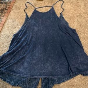 Distressed strappy tank